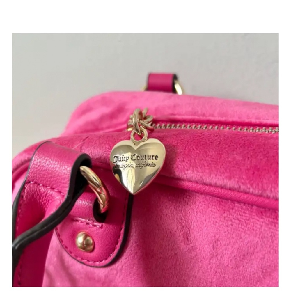 ❣️SOLD❣️ NEW Juicy Couture Free Love Heritage Bowler Satchel Crossbody Hot Pink - Picture 7 of 13